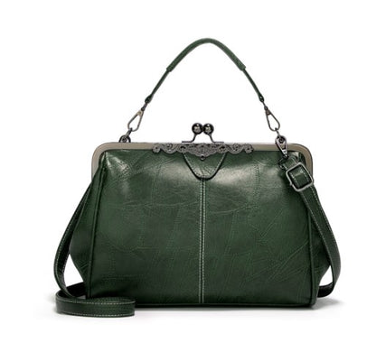 Vintage Spanish Messenger Bag - Handheld & Shoulder Style - Green - shoulder bag