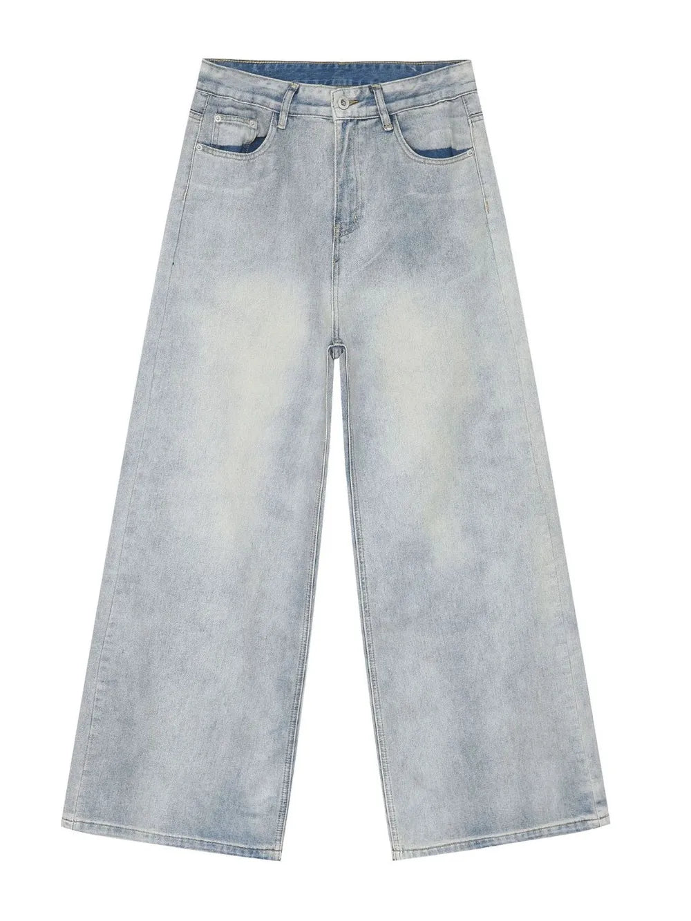 Men's Wide Leg Jeans with Pockets - -