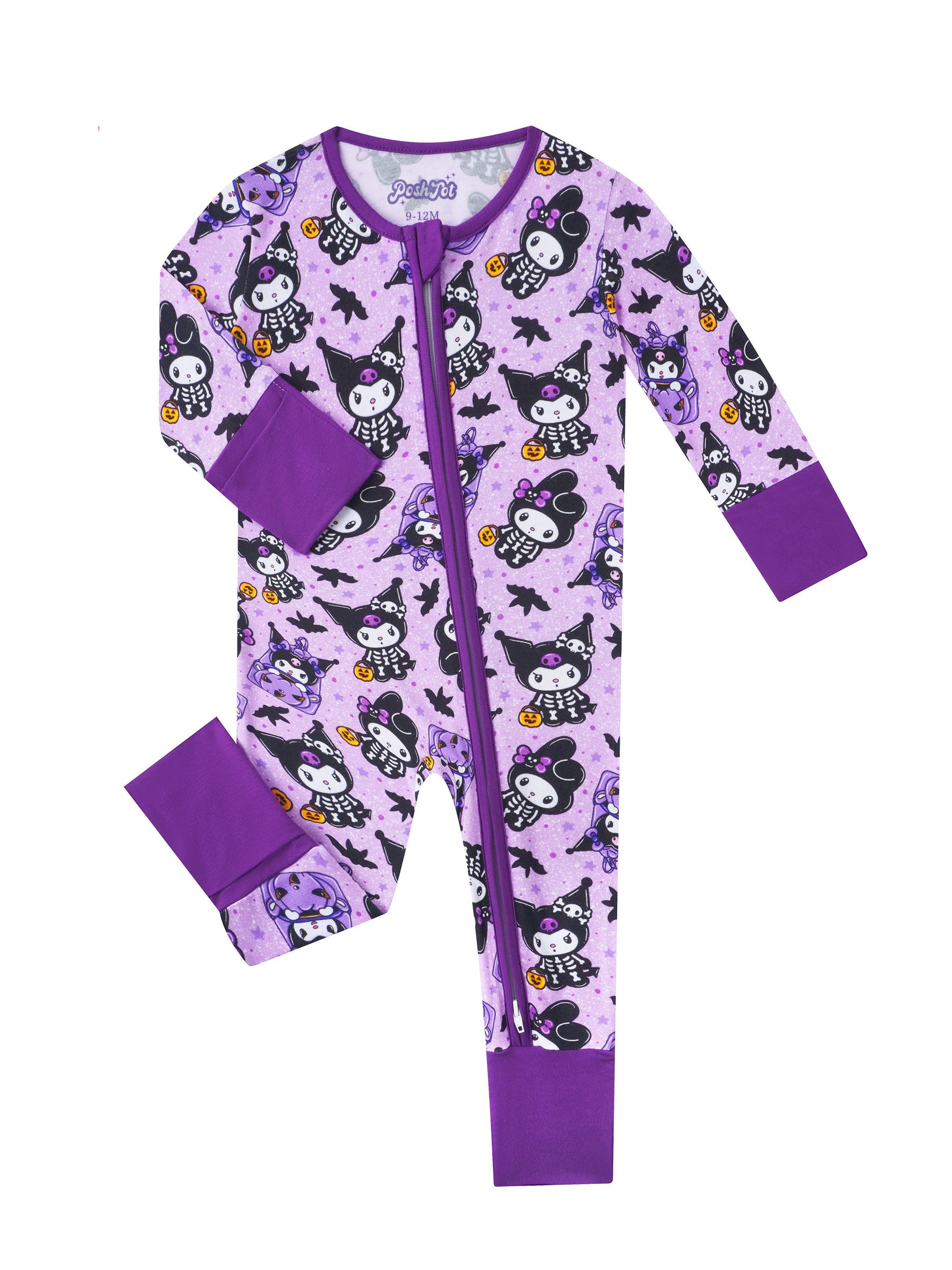PoshTOT Sanrio Kuromi Purple Bamboo Baby Convertible Zippy Romper - 18-24M - Zippy Romper