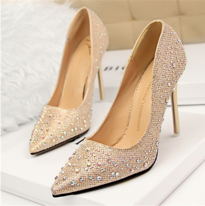 Elegant Bridal Stiletto Heels - Gold 35 -