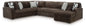 Midnight-Madness - Sectional - Dark Brown 4 Pc. Right Arm Facing Corner Chaise Sectional - Stationary Sectionals