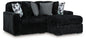 Midnight-Madness - Sectional - Black 2 Pc. Right Arm Facing Corner Chaise Sectional - Stationary Sectionals
