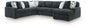 Midnight-Madness - Sectional - Dark Gray 4 Pc. Right Arm Facing Corner Chaise Sectional - Stationary Sectionals