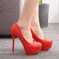 Chic 14cm Stiletto Wedding Pumps - Red-14cm 37 -