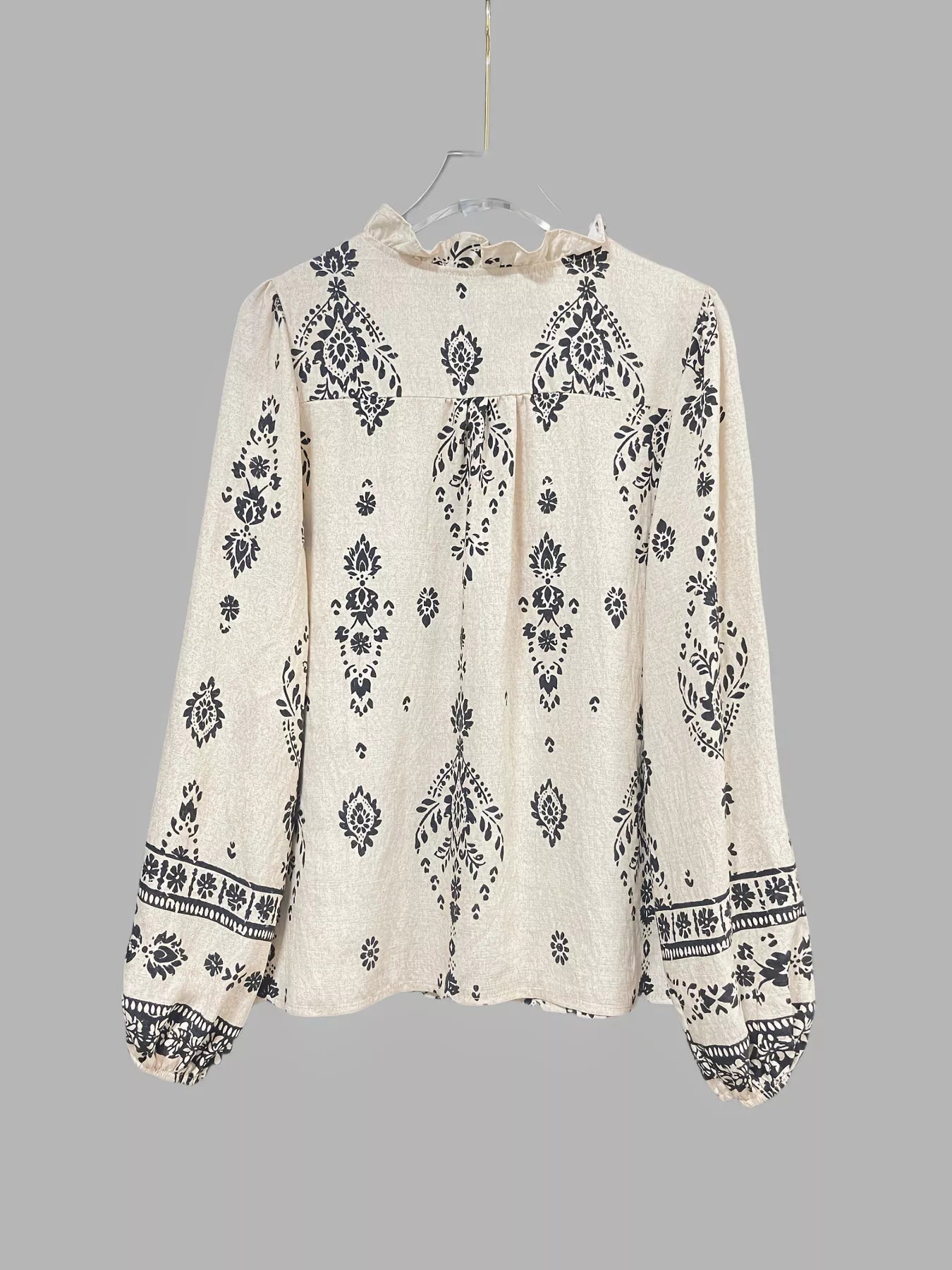 Vintage Print Long Sleeve Shirt - -