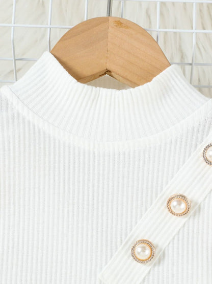 Children's Ruffle Sleeve Top & Tweed Skirt Set - -