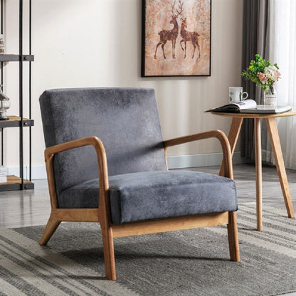 Classic Mid-Century Modern Accent Chairs, Open Framed Armchair With Cushioning- Unique Piece Furniture- {{Product type}}