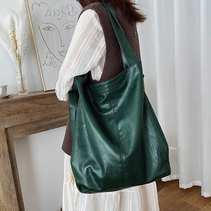 Leather Womens Shoulder Bag Soft Large Capacity - - handbag