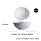 Ceramic Irregular Dinnerware Set with Bowls and Plates - White-5 inch handmade bowl - dinnerware
