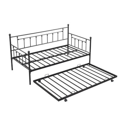 Metal Double Day Bed With Rollers - - day bed