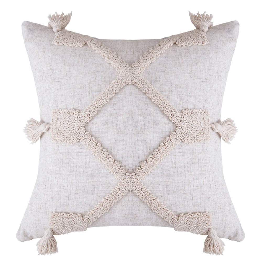 Macrame Cushion Covers With Tassels 18" Home Decorative