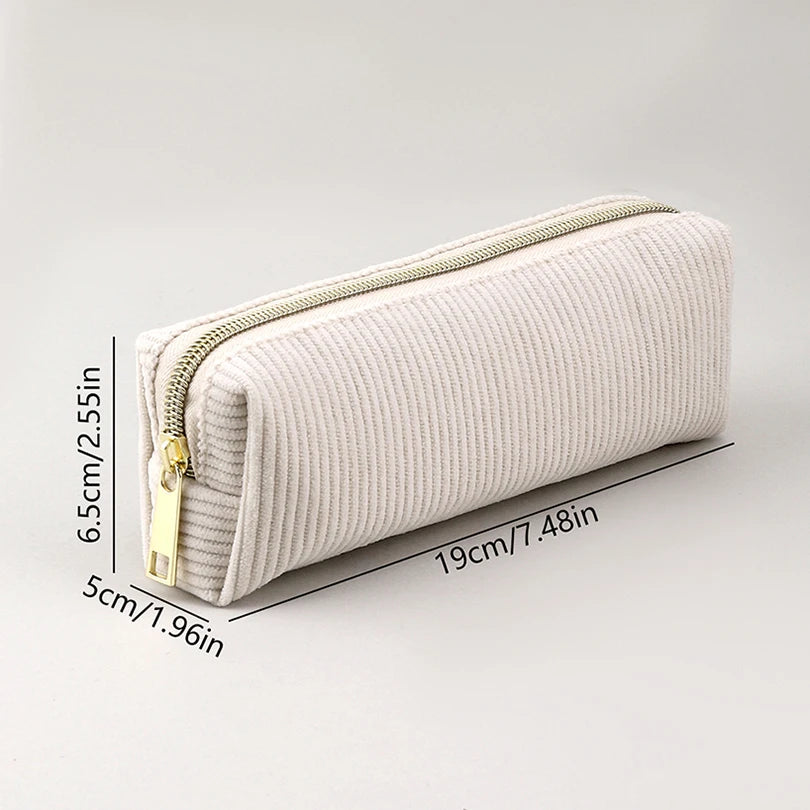 Pencil Pouch Stationery Corduroy Pen Case