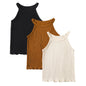 Toddler Girl Trio Tank Tops - Ribbed 3-Pack - Black Beige Brown 3T - tank top