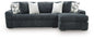 Midnight-Madness - Sectional - Dark Gray 2 Pc. Right Arm Facing Corner Chaise Sectional Sofa - Stationary Sectionals