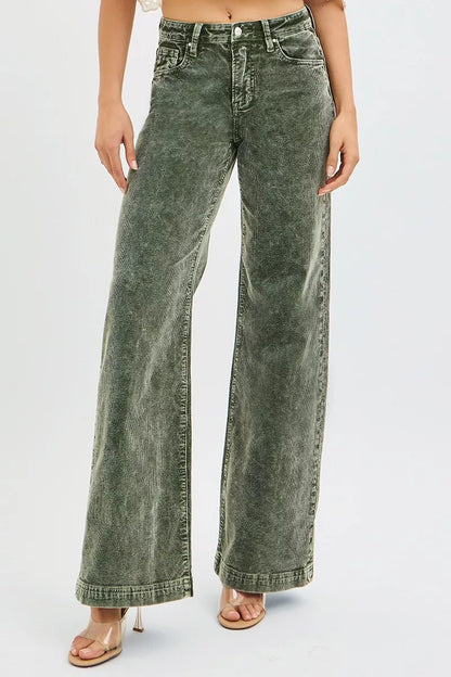 RISEN Wide Leg Corduroy Jeans - - jeans
