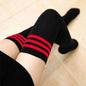 Womens Thick Knee Socks black red One size