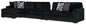 Midnight-Madness - Sectional - Black 3 Pc. Left Arm Facing Corner Chaise Sectional - Stationary Sectionals