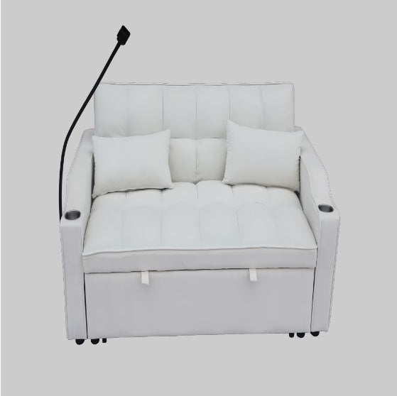 Modern Velvet Double Sofa Bed With Pull-out Bed 3-in-1 Convertible Sofa Bed - - sofa bed