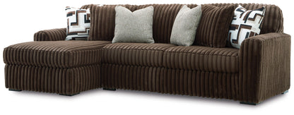 Midnight-Madness - Sectional - Dark Brown 2 Pc. Left Arm Facing Corner Chaise Sectional Sofa - Stationary Sectionals