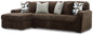 Midnight-Madness - Sectional - Dark Brown 2 Pc. Left Arm Facing Corner Chaise Sectional Sofa - Stationary Sectionals