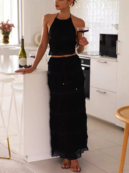 Sleeveless Top and Maxi Skirt Set- Shopimist- {{Product type}}