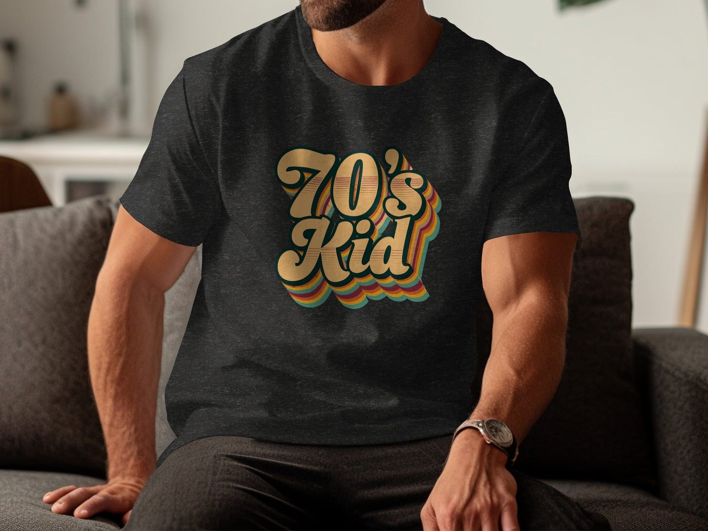 Retro Style 70s Kid With Colorful Layers T-Shirt- Cloud 16 Clothing Co.- {{Product type}}