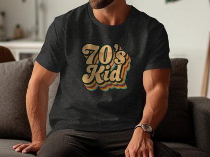 Retro Style 70s Kid With Colorful Layers T-Shirt- Cloud 16 Clothing Co.- {{Product type}}