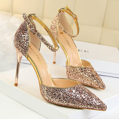 Sequin Stiletto High Heels