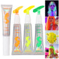 YIBABY 3 Colors Magical Semi Permanent Hair Dye Glow in the Dark UV Neon Hair Gel Set - Green+Orange+Yellow 0.51 Fl Oz (Pack of 3) - hair color