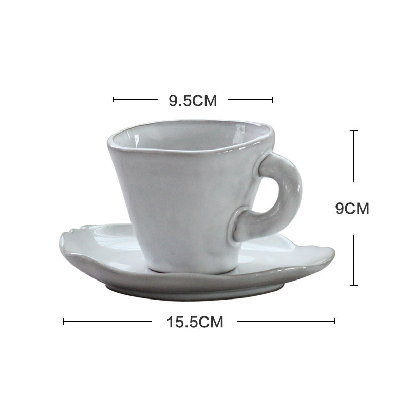 Ceramic Irregular Dinnerware Set with Bowls and Plates - White-8.25 inch handmade flat plate - dinnerware