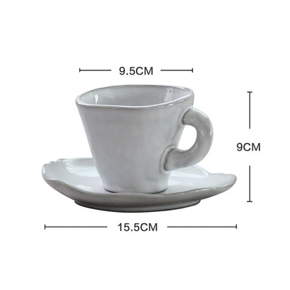 Ceramic Irregular Dinnerware Set with Bowls and Plates - White-8.25 inch handmade flat plate - dinnerware