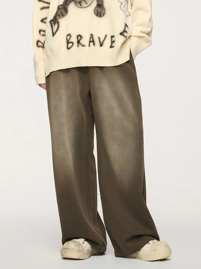 Men's Drawstring Wide Leg Comfort Pants - Brown -
