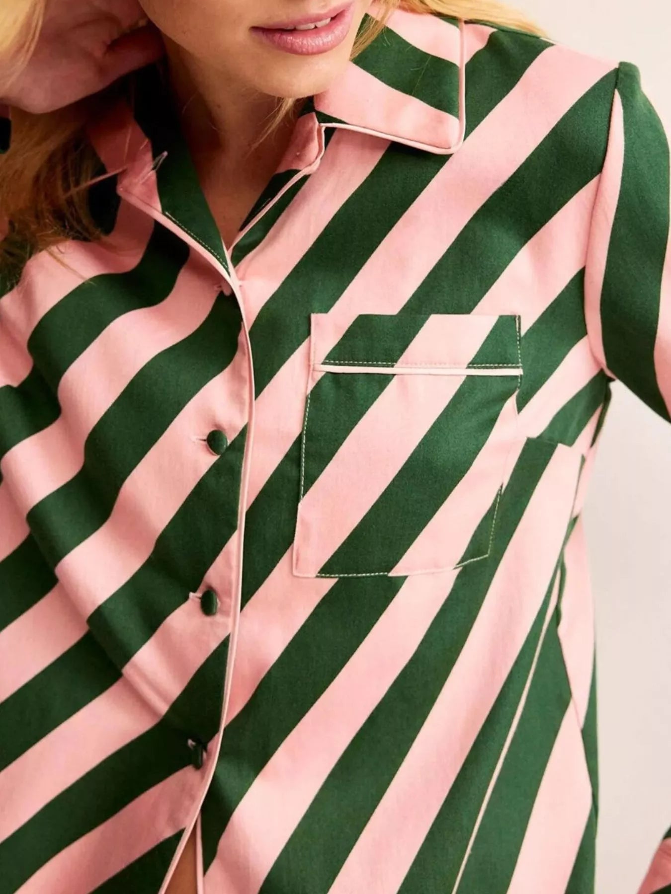 Striped Long Sleeve Shirt and Pants Lounge Set- Shopimist- {{Product type}}
