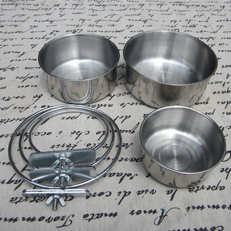 Stainless Steel Birds Bowl Removable Pets Water Cup Food Bowl