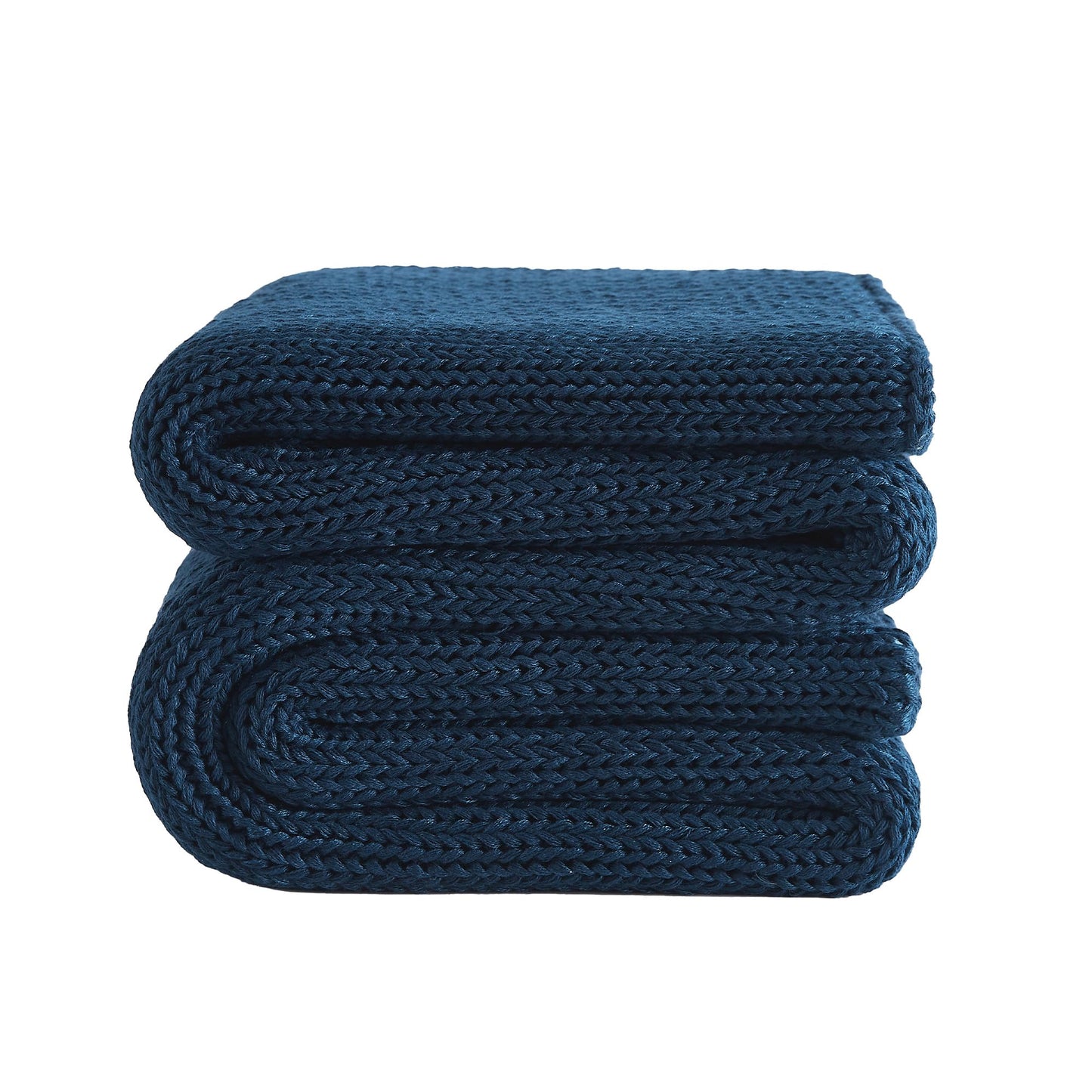 LAGRATY Knitted 7lbs Cooling Chunky Knit Heavy Blanket for Adults Weighted Blanket - Navy Blue 50" x 60" | 7lbs - blanket