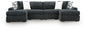 Midnight-Madness - Sectional - Dark Gray 4 Pc. Double Chaise Sectional - Stationary Sectionals