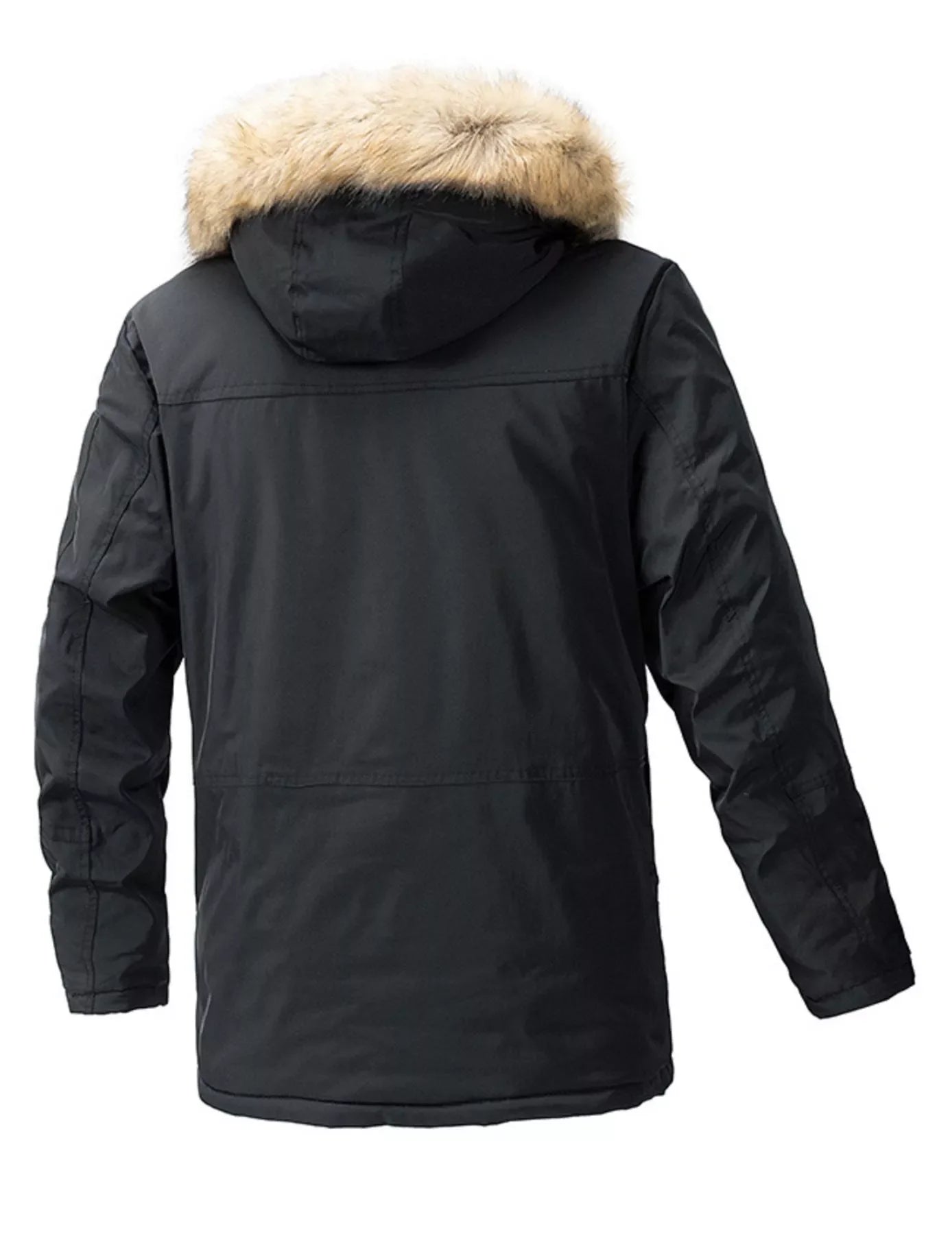 Men's Plus Size Fur Hooded Winter Parka Coat - -