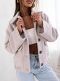 Button-Down Long Sleeve Outerwear - Apricot -