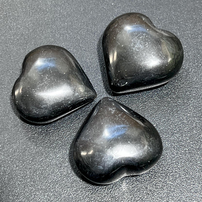 Black Onyx Puffy Heart Crystal Carving - - Home & Living > Home Decor > Home Accents > Rocks & Geodes