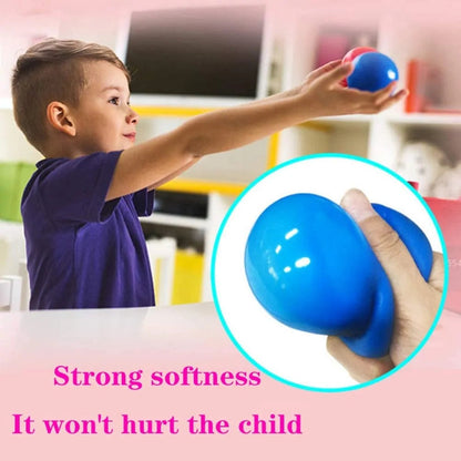 4PCs Luminous Sticky Wall Balls Stress Reliever Squishy Toys Kia Day Design