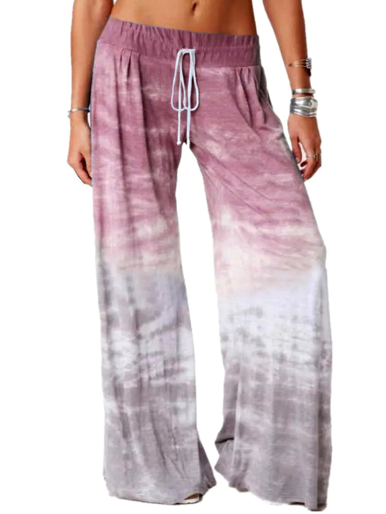 Gradient Printed Yoga Wide Leg Pants for Women - Kia Day Design
