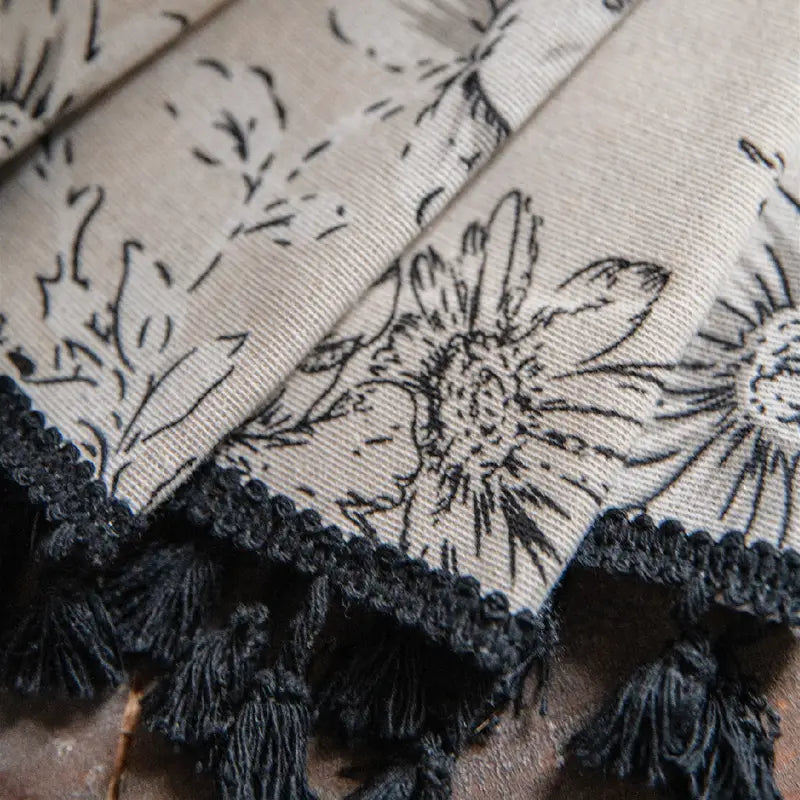 Pink Cotton and Linen Semi-Opaque Printed Curtain - Kia Day Design