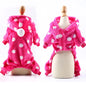 Fleece Dog Jumpsuit dark pink Medium