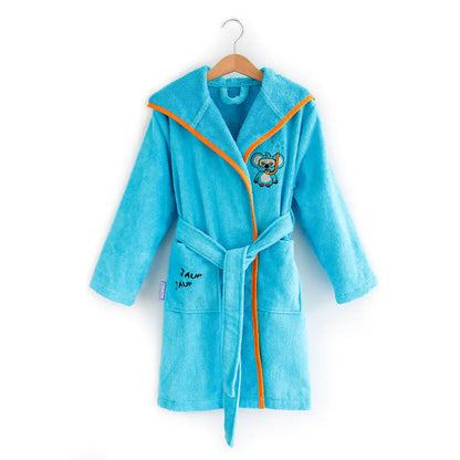 Milk and Moo Cool Koala Kids Robe Turquoise