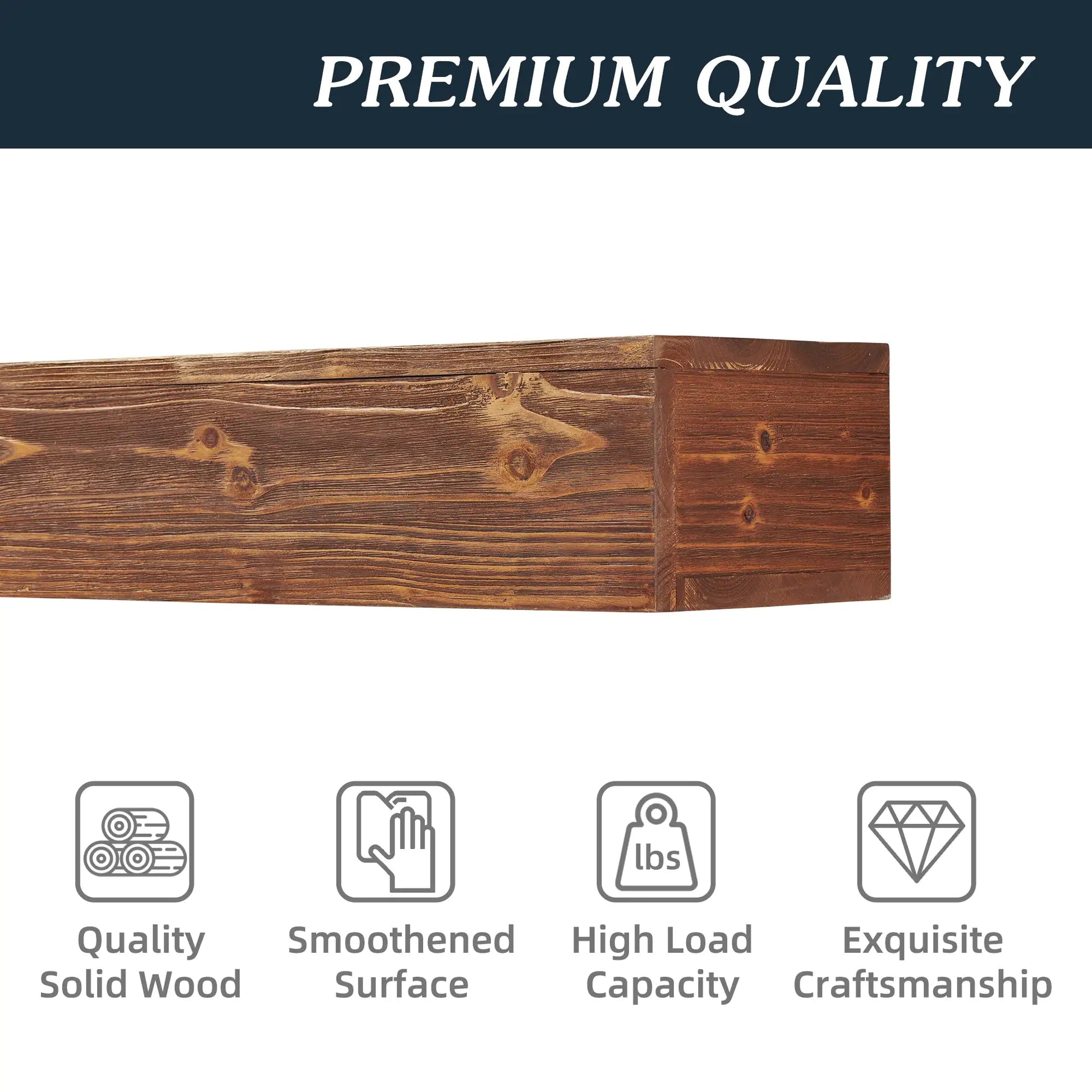 Wood Wall Mounted Mantel Floating Shelf - Kia Day Design