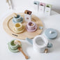 Kids Wooden Pretend Play Set Tea Set