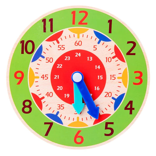 Wooden Cognitive Clock Puzzle - Green - clock