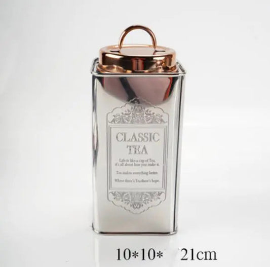 Metal Glass Storage Jar for Coffee and Tea Decor Kia Day Design