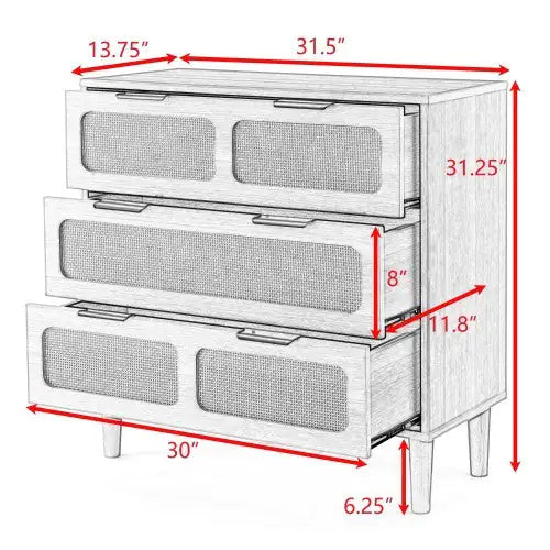 3-Drawer Dressing Table - Kia Day Design