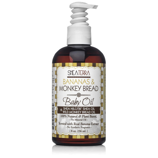Shea Terra Organics Mama and Baby Collection Bananas & Monkey Bread Baby Oil - Baby Oil - lotion
